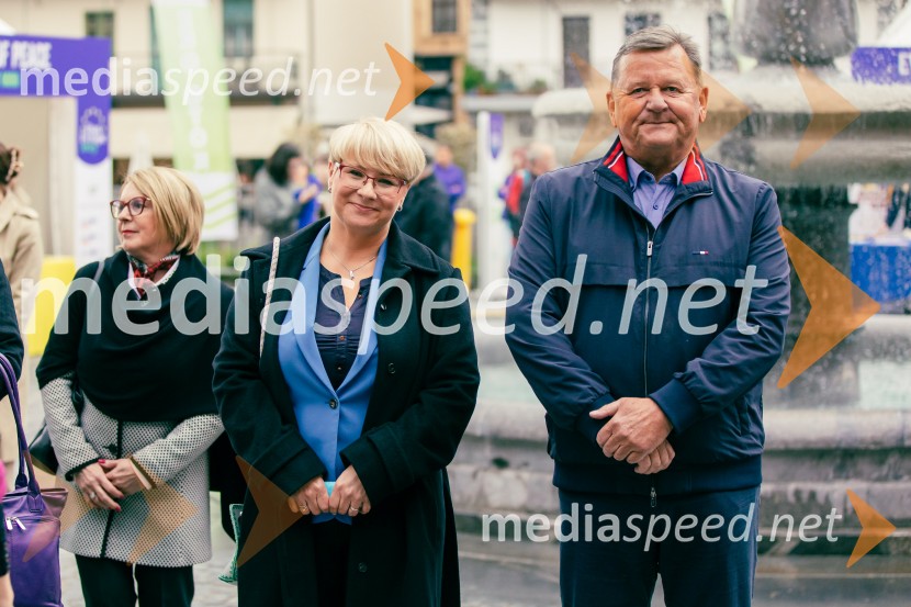 dr. Jerneja Jug Jerše, vodja Predstavništva Evropske komisije v Sloveniji; dr. Aleksander Jevšek, minister za kohezijo in regionalni razvojDan Evrope 2025