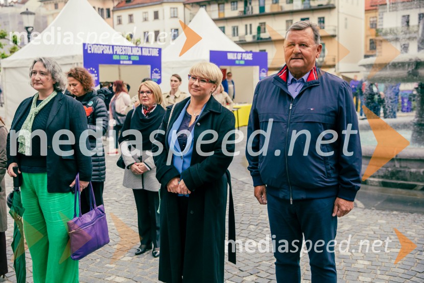 dr. Jerneja Jug Jerše, vodja Predstavništva Evropske komisije v Sloveniji; dr. Aleksander Jevšek, minister za kohezijo in regionalni razvojDan Evrope 2025