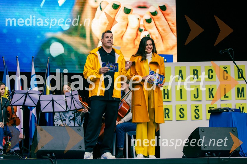  Klemen Bučan, radijski voditelj, stand-up komik, DJ;  Nataša Naneva, manekenkaDan Evrope 2025