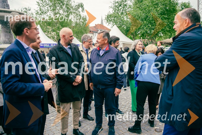  Marko Koprivc, državni sekretar;  ... ; dr. Aleksander Jevšek, minister za kohezijo in regionalni razvoj;  ... Dan Evrope 2025