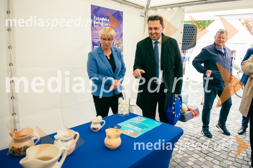 dr. Jerneja Jug Jerše, vodja Predstavništva Evropske komisije v Sloveniji;  Igor Mally, državni sekretar v Kabinetu predsednika Vlade RSDan Evrope 2025