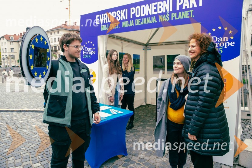  Anej Virtnik;  Katja  Sreš, predsednica, Ekologi brez meja;  Nika Veger, blogerka, ambasadorka podnebnega paktaDan Evrope 2025