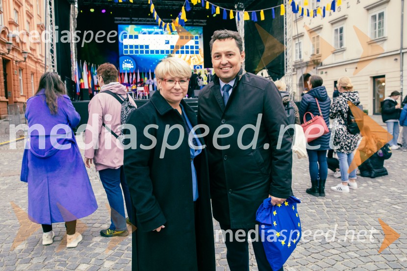 dr. Jerneja Jug Jerše, vodja Predstavništva Evropske komisije v Sloveniji;  Igor Mally, državni sekretar v Kabinetu predsednika Vlade RSDan Evrope 2025