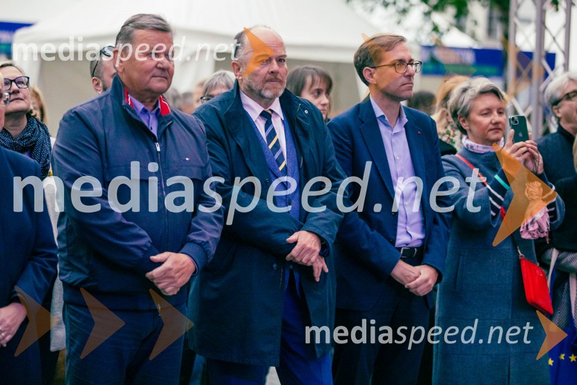 dr. Aleksander Jevšek, minister za kohezijo in regionalni razvoj;  ... ;  ... Dan Evrope 2025