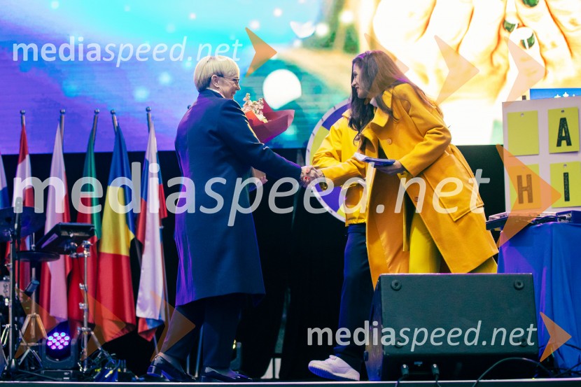 dr. Nataša Pirc Musar, predsednica Republike Slovenije;  Nataša Naneva, manekenkaDan Evrope 2025