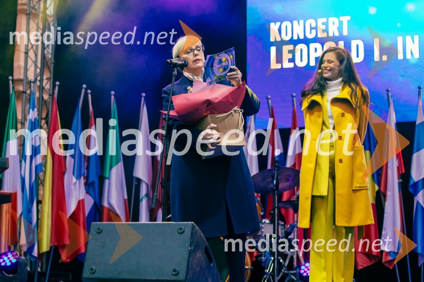 dr. Nataša Pirc Musar, predsednica Republike Slovenije;  Nataša Naneva, manekenkaDan Evrope 2025