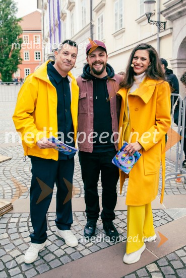  Klemen Bučan, radijski voditelj, stand-up komik, DJ;  Michael Leopold- Leopold I., glasbenik;  Nataša Naneva, manekenkaDan Evrope 2025