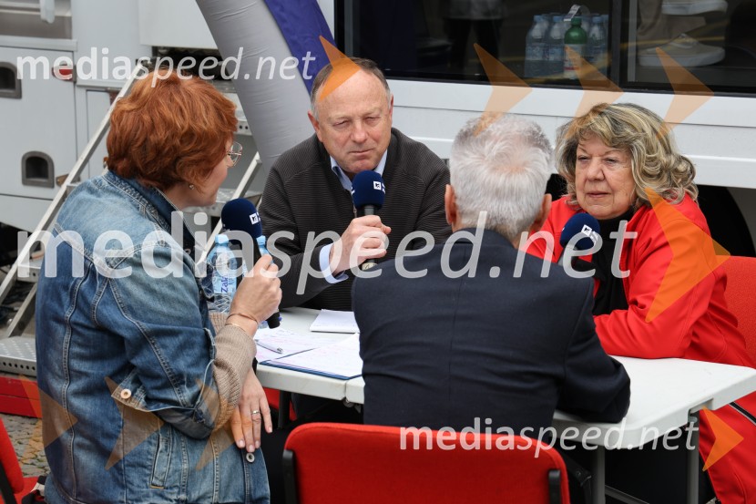  Jasmina Bauman, novinarka, Radio Maribor;  Stane Kocutar, mestni viničar, skrbnik Stare trte, novinar Radia Maribor, zgodovinarRadio Maribor praznuje 80 let