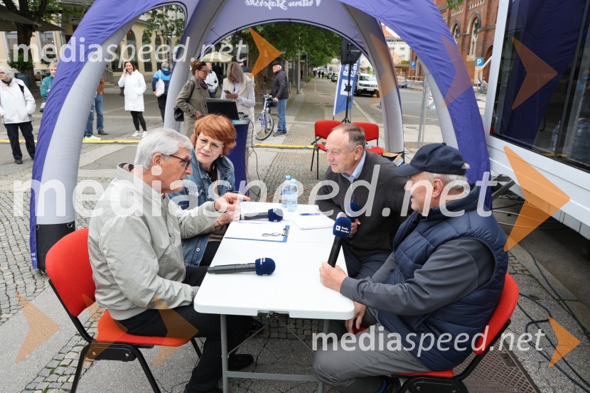  Jasmina Bauman, novinarka, Radio Maribor;  Stane Kocutar, mestni viničar, skrbnik Stare trte, novinar Radia Maribor, zgodovinarRadio Maribor praznuje 80 let