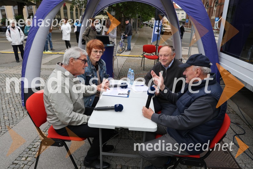  Jasmina Bauman, novinarka, Radio Maribor;  Stane Kocutar, mestni viničar, skrbnik Stare trte, novinar Radia Maribor, zgodovinarRadio Maribor praznuje 80 let