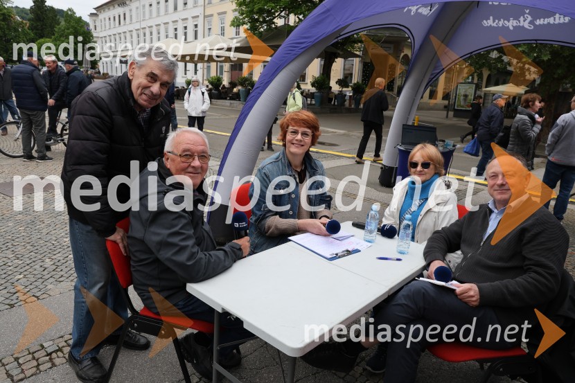  Jasmina Bauman, novinarka, Radio Maribor;  Stane Kocutar, mestni viničar, skrbnik Stare trte, novinar Radia Maribor, zgodovinarRadio Maribor praznuje 80 let