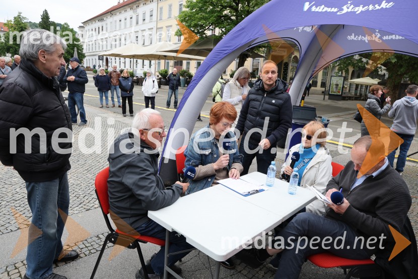  Jasmina Bauman, novinarka, Radio Maribor;  Stane Kocutar, mestni viničar, skrbnik Stare trte, novinar Radia Maribor, zgodovinarRadio Maribor praznuje 80 let