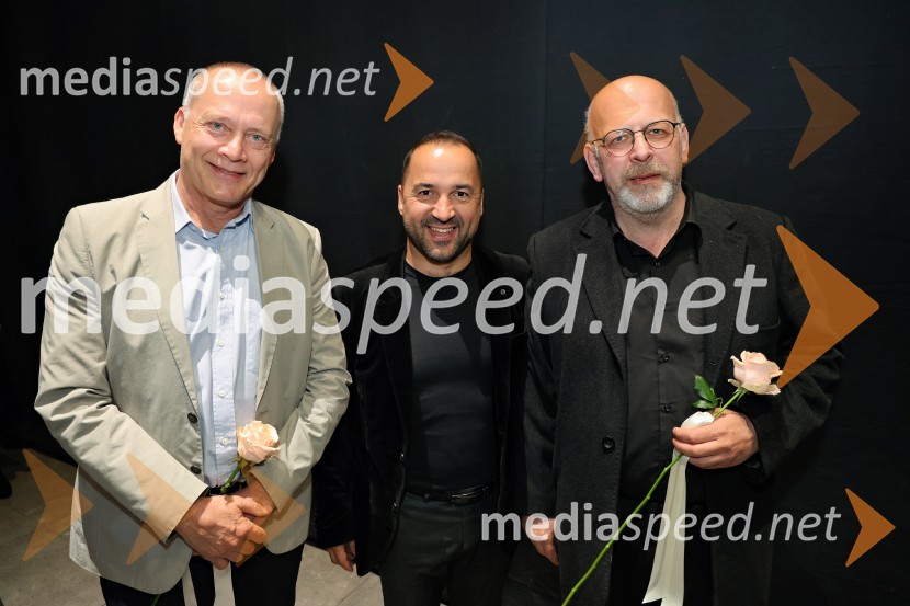  Philippe  Miesch, scenograf;  Tim Ribič, tenorist;  Jasmin  Šehić, oblikovalec lučiHamlet, premiera Opere in Baleta SNG Maribor