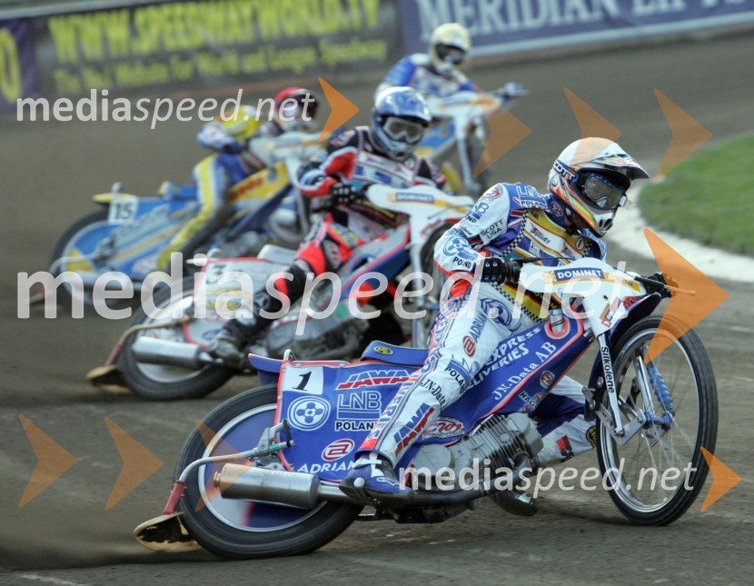 Od leve: Tomasz Chrzanowski (Poljska), Greg Hancock (ZDA) in Jason Crump (Avstralija)SPEEDWAY, VN Evrope 2005