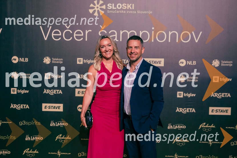  Urša Jezeršek;  Rene Mlekuž, nekdanji smučarVečer šampionov 2025, Smučarska zveza Slovenije