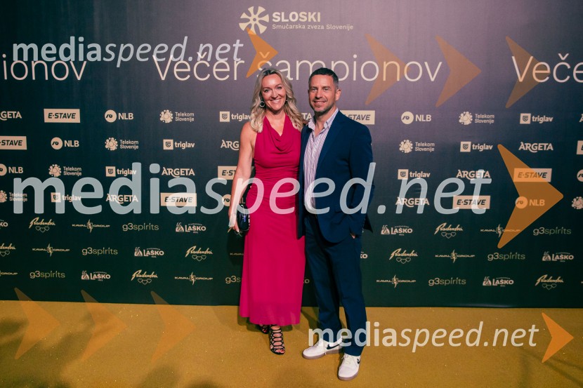  Urša Jezeršek;  Rene Mlekuž, nekdanji smučarVečer šampionov 2025, Smučarska zveza Slovenije