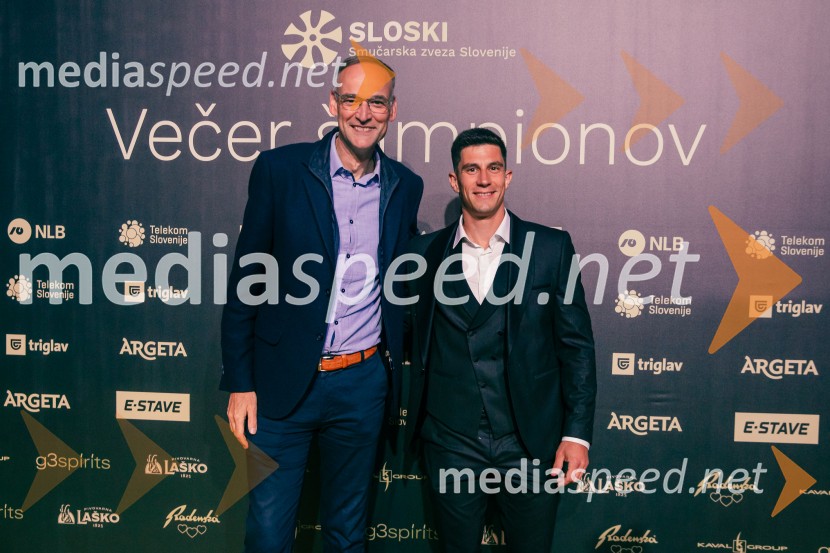  Aleksander Salkič, Pošta Slovenije;  Žan Kranjec, smučarVečer šampionov 2025, Smučarska zveza Slovenije