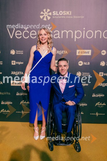 Taja Bodlaj, smučarska skakalka;  Jernej  Slivnik, paraolimpijecVečer šampionov 2025, Smučarska zveza Slovenije
