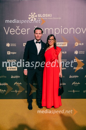  Anže Lanišek, smučarski skakalec;  Nastja LanišekVečer šampionov 2025, Smučarska zveza Slovenije