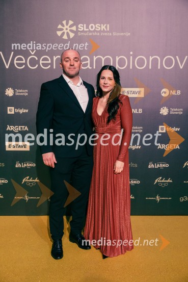  Željko Stević;  Gloria Kotnik, deskarka na snegu Večer šampionov 2025, Smučarska zveza Slovenije