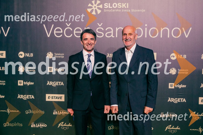 dr. Franci Petek, nekdanji smučarski skakalec in nekdanji direktor SZS;  Janez Vodičar, športni funkcionarVečer šampionov 2025, Smučarska zveza Slovenije