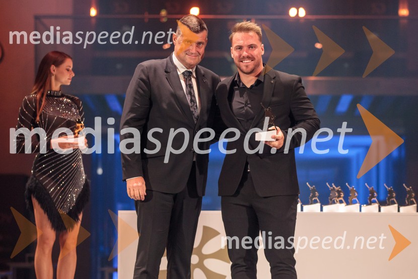  Janez Bijol,  direktor podjetja Bijol d.o.o., predsednik Zbora alpskih disciplin, Smučarska zveza Slovenije;  Miha Hrobat, alpski smučarVečer šampionov 2025, Smučarska zveza Slovenije