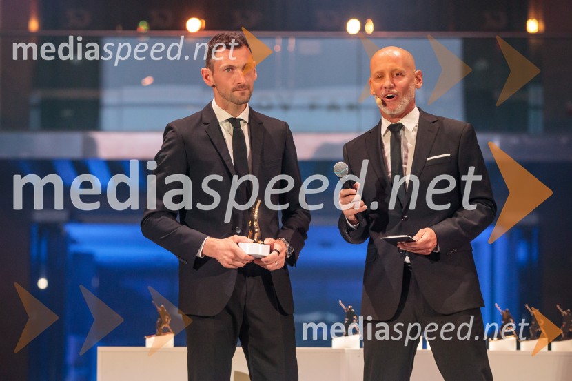  Jakov Fak, biatlonec;  Peter Poles, televizijski voditeljVečer šampionov 2025, Smučarska zveza Slovenije