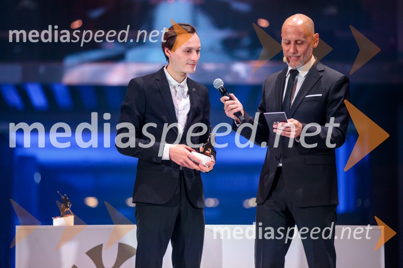  Domen Prevc, smučarski skakalec;  Peter Poles, televizijski voditeljVečer šampionov 2025, Smučarska zveza Slovenije