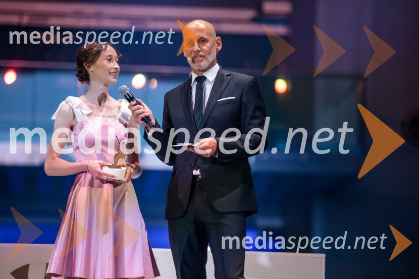  Nika  Prevc, smučarska skakalka;  Peter Poles, televizijski voditeljVečer šampionov 2025, Smučarska zveza Slovenije