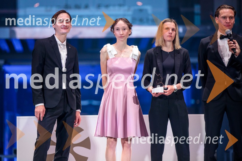  Domen Prevc, smučarski skakalec;  Nika  Prevc, smučarska skakalka;  Ema  Klinec, smučarska skakalka;  Anže Lanišek, smučarski skakalecVečer šampionov 2025, Smučarska zveza Slovenije