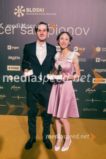  Domen Prevc, smučarski skakalec;  Nika  Prevc, smučarska skakalkaVečer šampionov 2025, Smučarska zveza Slovenije