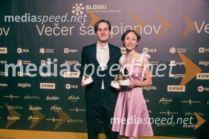  Domen Prevc, smučarski skakalec;  Nika  Prevc, smučarska skakalkaVečer šampionov 2025, Smučarska zveza Slovenije