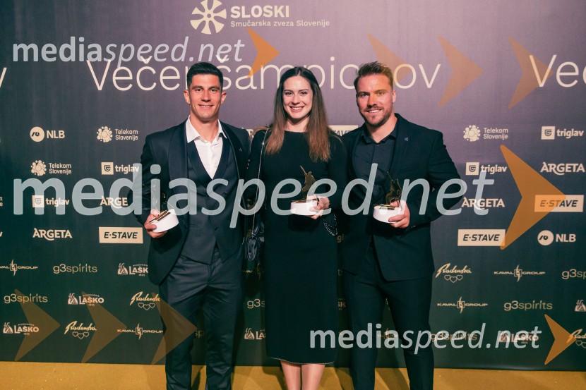  Žan Kranjec, smučar;  Andreja  Slokar, smučarka;  Miha Hrobat, alpski smučarVečer šampionov 2025, Smučarska zveza Slovenije