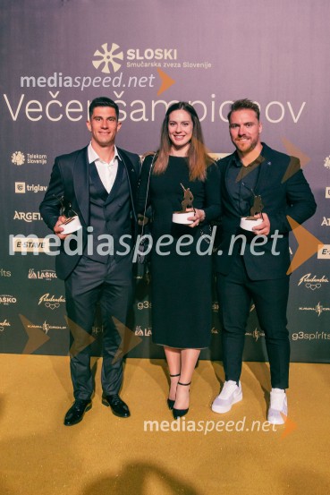  Žan Kranjec, smučar;  Andreja  Slokar, smučarka;  Miha Hrobat, alpski smučarVečer šampionov 2025, Smučarska zveza Slovenije