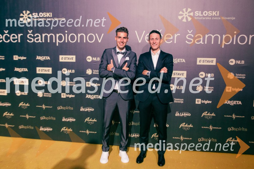  Timi Zajc, smučarski skakalec;  Peter  Prevc, smučarski skakalecVečer šampionov 2025, Smučarska zveza Slovenije