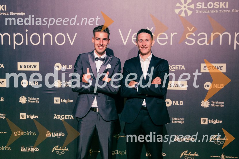  Timi Zajc, smučarski skakalec;  Peter  Prevc, smučarski skakalecVečer šampionov 2025, Smučarska zveza Slovenije