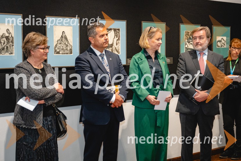 izr. prof. dr. Marjeta Ciglenečki , strokovnjakinja za umetnostno zgodovino;  Janez Magyar, župan, Občina Lendava;  Sylvia Groneick, nemška veleposlanica v Sloveniji;  Javier Herrera García-Canturri, veleposlanik Kraljevine ŠpanijeLikovni velikani na lendavskem gradu: Salvador Dalí & Otto Dix, odprtje razstave