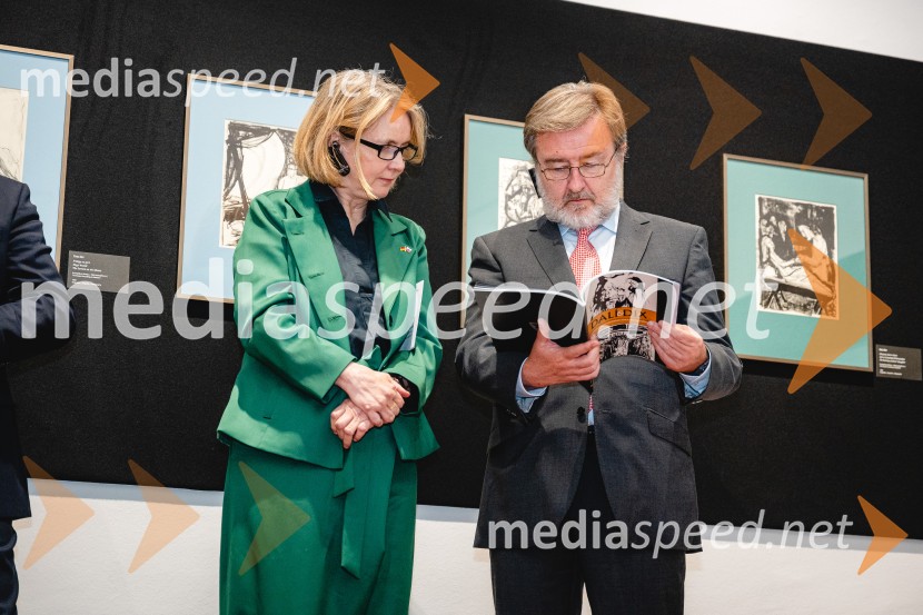  Sylvia Groneick, nemška veleposlanica v Sloveniji;  Javier Herrera García-Canturri, veleposlanik Kraljevine ŠpanijeLikovni velikani na lendavskem gradu: Salvador Dalí & Otto Dix, odprtje razstave