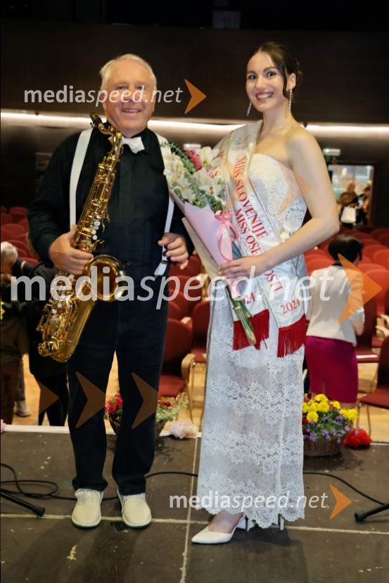  Oto Vrhovnik, glasbenik;  Katja Zver, prva spremljevalka, Miss Slovenije 2024Dobrodelni koncert Čudeži sveta