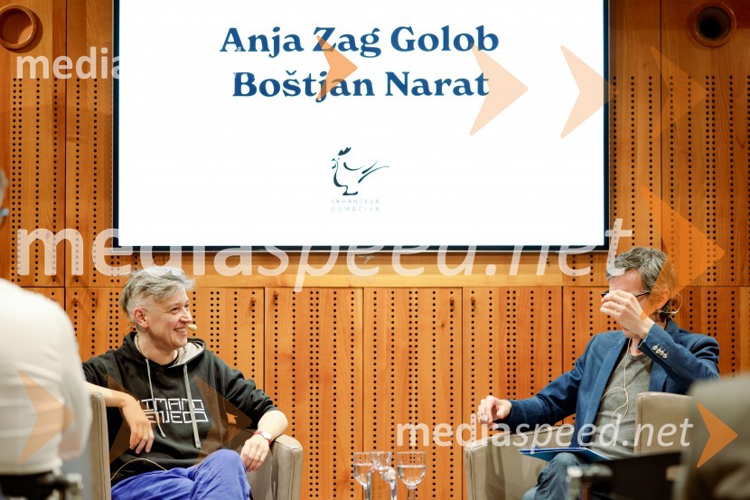  Anja Zag Golob;  Boštjan Narat, filozofIskrivo v živo: Anja Zag Golob v pogovoru z Boštjanom Naratom