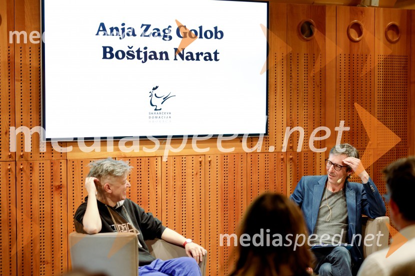  Anja Zag Golob;  Boštjan Narat, filozofIskrivo v živo: Anja Zag Golob v pogovoru z Boštjanom Naratom