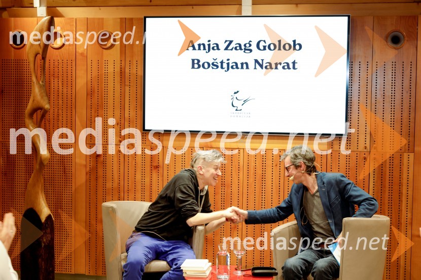  Anja Zag Golob;  Boštjan Narat, filozofIskrivo v živo: Anja Zag Golob v pogovoru z Boštjanom Naratom