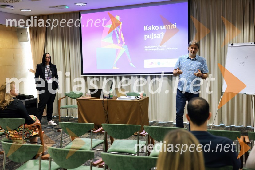  Katja  Gaspari Leben, zavod Vitalica;  Aleš Kočevar, kreativni direktor, Saatch&Saatchi Ljubljana27. SKOJ, prvi dan konference
