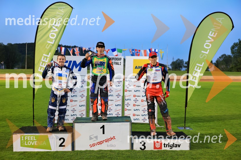  Makar Levishyn, speedwayist;  Beau Balley, speedwayist;  Gregor Zorko, speedwayistGregor Zorko s tretjim mestom v finale, Speedway SGP3 Polfinale 2