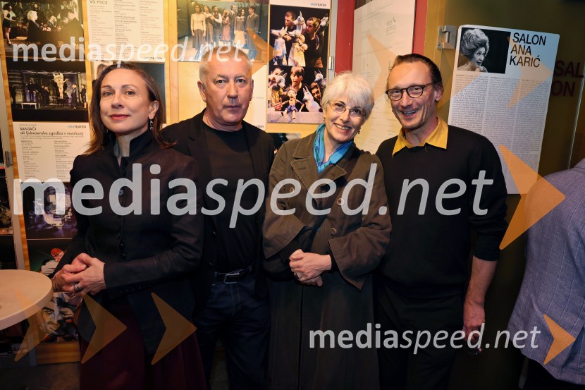  Maruša Oblak, igralka;  Ivica Buljan, režiser; dr. Ljubica Marjanovič Umek, psihologinja;  Marko  Mandić, igralecHannah Arendt (Ne)človeško stanje, premiera, Mini teater