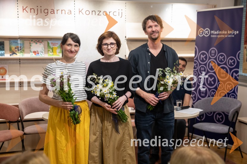  Maja Kastelic, ilustratorka;  Ana Zavadlav, ilustratorka;  ... Razglasitev prejemnikov Levstikovih nagrad Mladinske knjige, novinarska konferenca