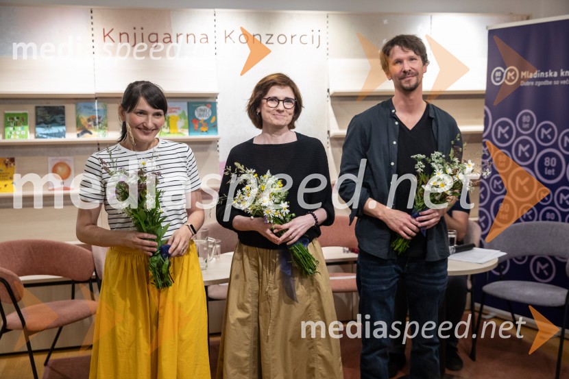  Maja Kastelic, ilustratorka;  Ana Zavadlav, ilustratorka;  ... Razglasitev prejemnikov Levstikovih nagrad Mladinske knjige, novinarska konferenca