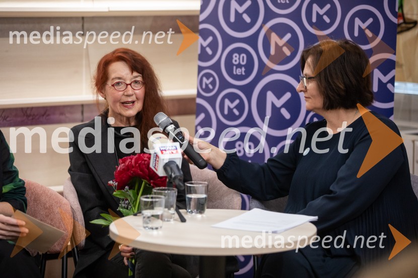  Bina Štampe Žmavc, pisateljica;  ... Razglasitev prejemnikov Levstikovih nagrad Mladinske knjige, novinarska konferenca