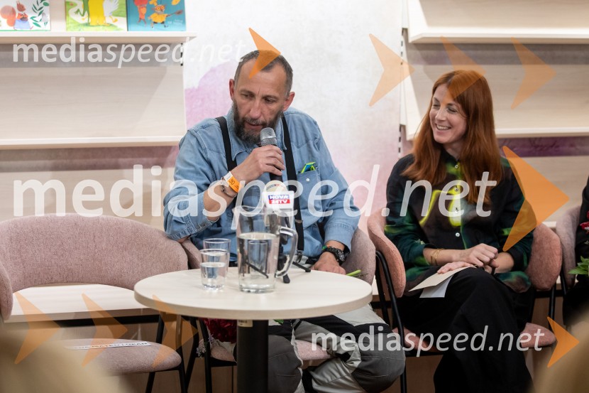  Damijan Stepančič, ilustrator in slikar;  ... Razglasitev prejemnikov Levstikovih nagrad Mladinske knjige, novinarska konferenca