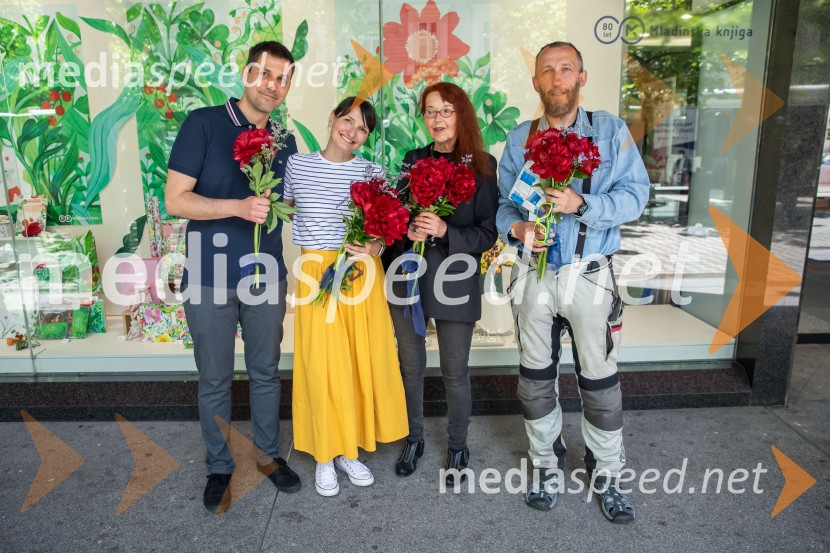  Žiga Kosec, urednik revije Cicido, Mladinska knjiga;  Maja Kastelic, ilustratorka;  Bina Štampe Žmavc, pisateljica;  Damijan Stepančič, ilustrator in slikarRazglasitev prejemnikov Levstikovih nagrad Mladinske knjige, novinarska konferenca